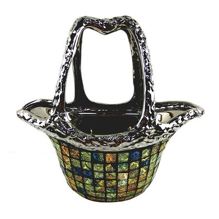 DOLCE MELA Dolce Mela DMCV005 Decorative Ceramic & Glass Flower Vase Purse Bag - 12.5 x 6.5 x 12 in. DMCV005